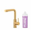 ARMATURA KRAKÓW KFA DUERO PURE BASIC bateria kuchenna z funkcją filtracji wody, GOLD + zestaw filtrujący PROFINE LILAC S  6623-915-31